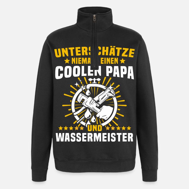 Papa Maître de l’eau - Sweat à zip 1/4 - noir