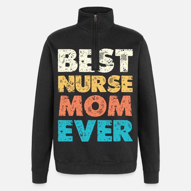 Beste Krankenschwester Mama - Quarter-Zip-Sweatshirt - Schwarz
