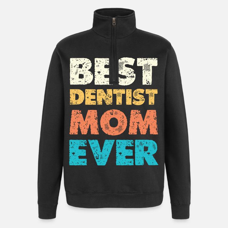 Meilleure maman dentiste - Sweat à zip 1/4 - noir
