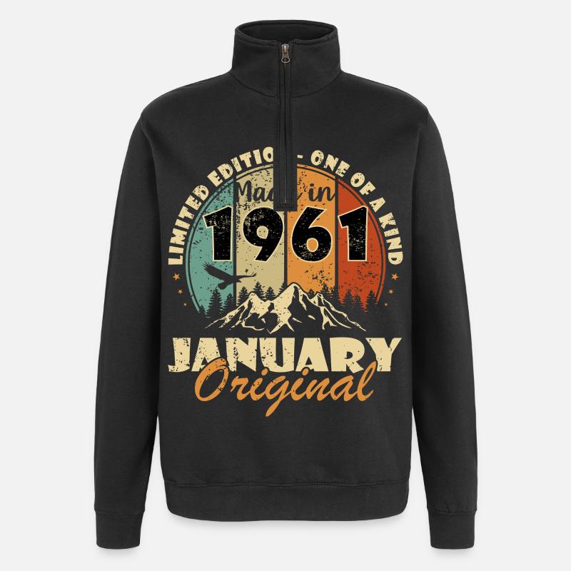 1961 Januar Original – Limitierte Edition - Quarter-Zip-Sweatshirt - Schwarz
