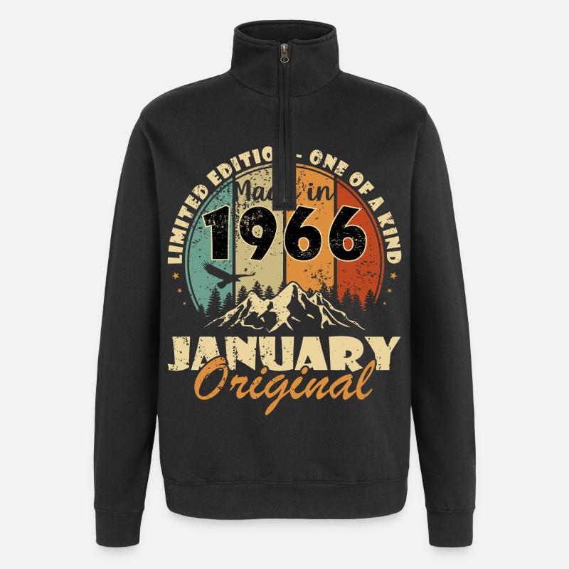 Janvier 1966 Original - Sweat à zip 1/4 - noir