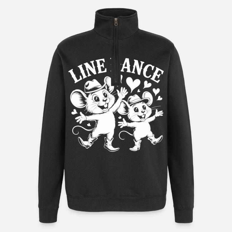 Line Dance Mäuse - Quarter-Zip-Sweatshirt - Schwarz