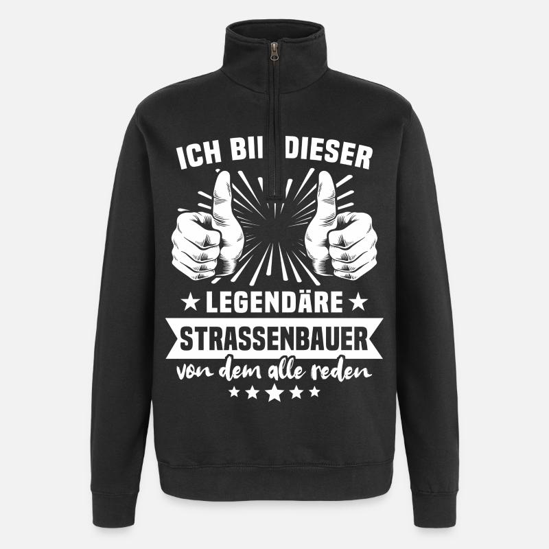 Road builder legend - Quarter-Zip Sweatshirt - black