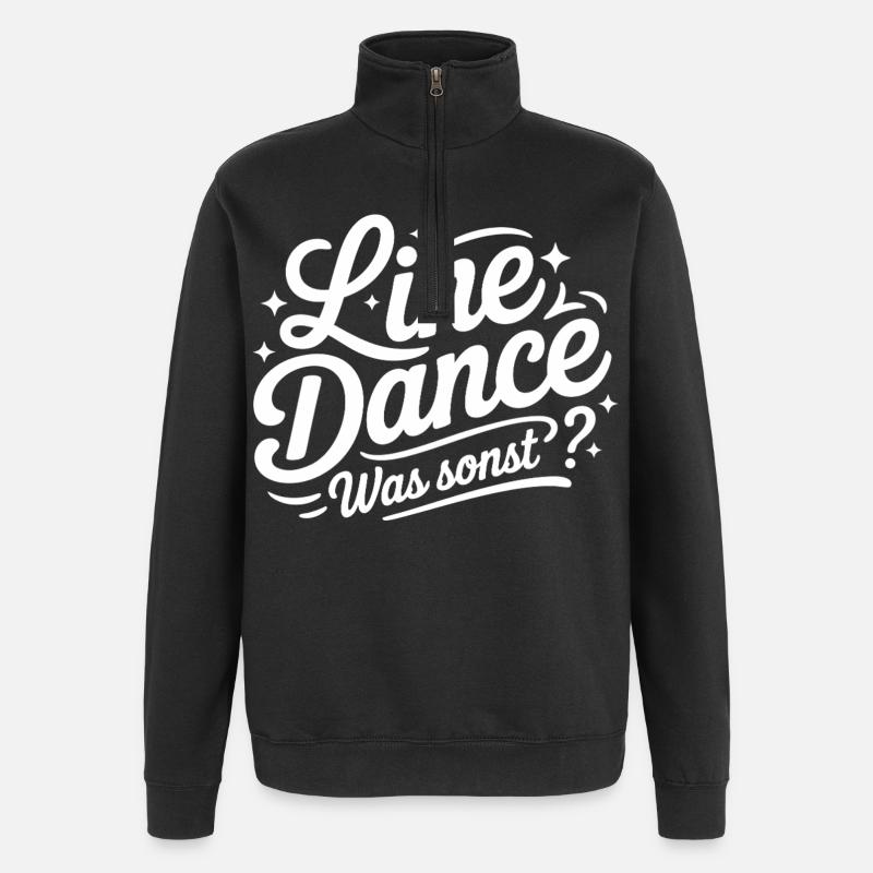 Line Dance Saying Lettering - Quarter-Zip Sweatshirt - black