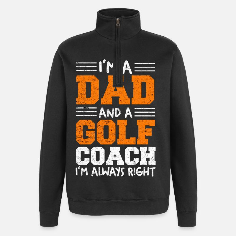 Ich bin Dad und Golf-Coach - Quarter-Zip-Sweatshirt - Schwarz