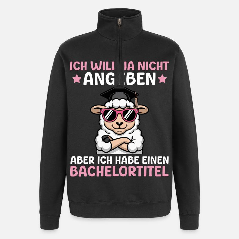 Bachelorprüfung Studentin Bachelor Abschluss - Quarter-Zip-Sweatshirt - Schwarz