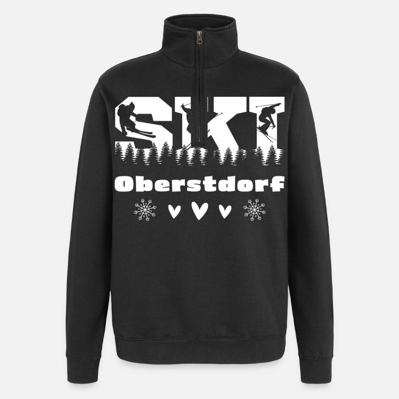 Skiing - Ski Holiday - Oberstdorf - Quarter-Zip Sweatshirt - black