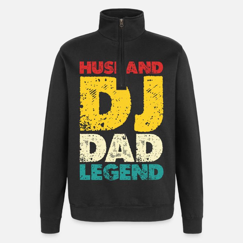 Mari DJ Papa Légende - Sweat à zip 1/4 - noir