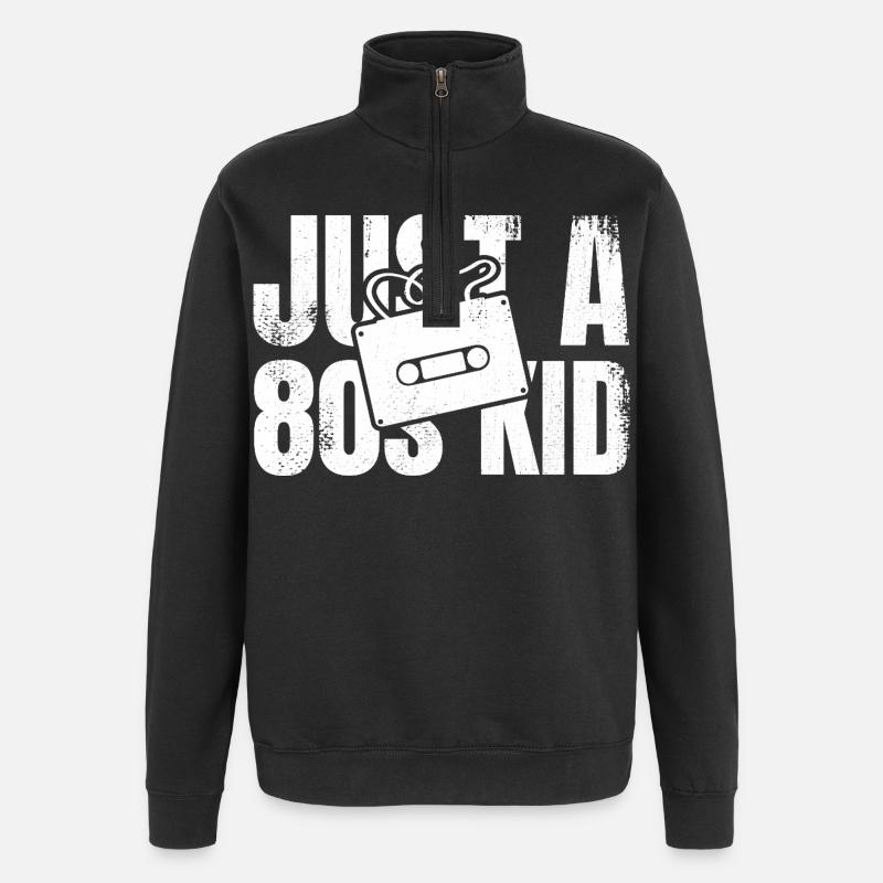 Nur ein 80er Jahre Kind - Quarter-Zip-Sweatshirt - Schwarz