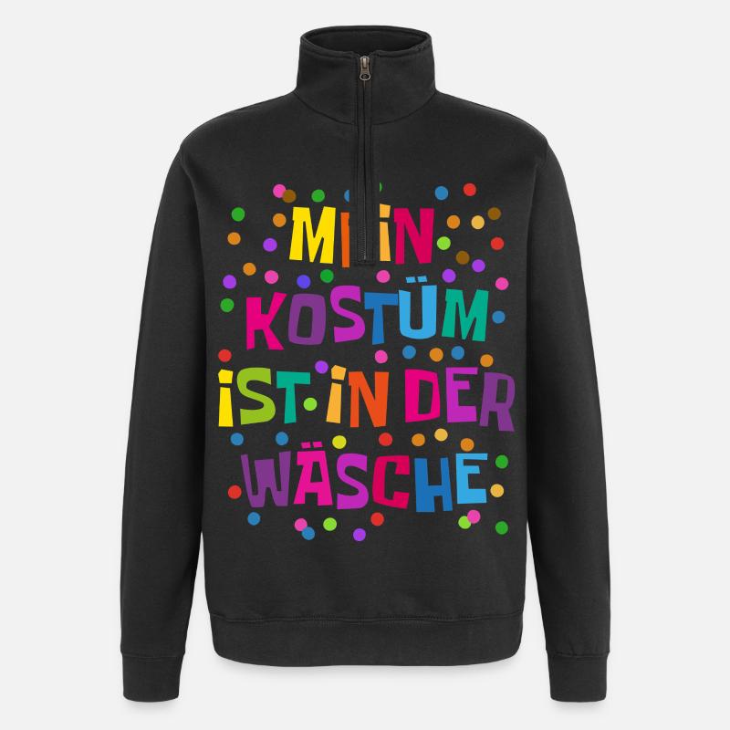 Shrovetide - Carnaval - Remplacement de costume - Expression - Sweat à zip 1/4 - noir