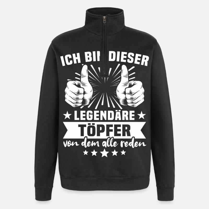 Töpfer Legende - Quarter-Zip-Sweatshirt - Schwarz