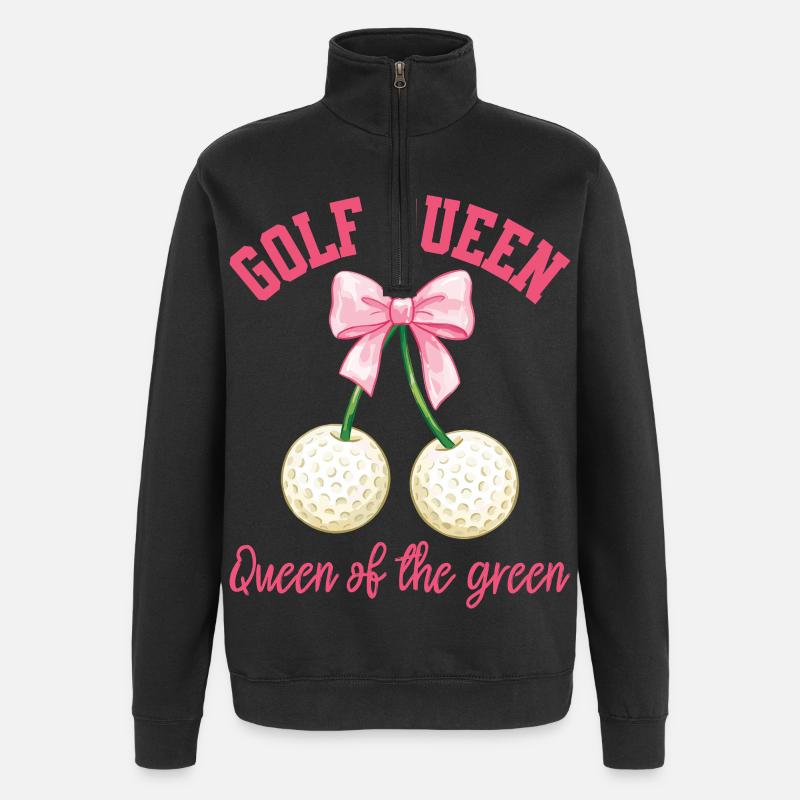 Golfeuse Drôle de Golfeuse Féminine - Sweat à zip 1/4 - noir