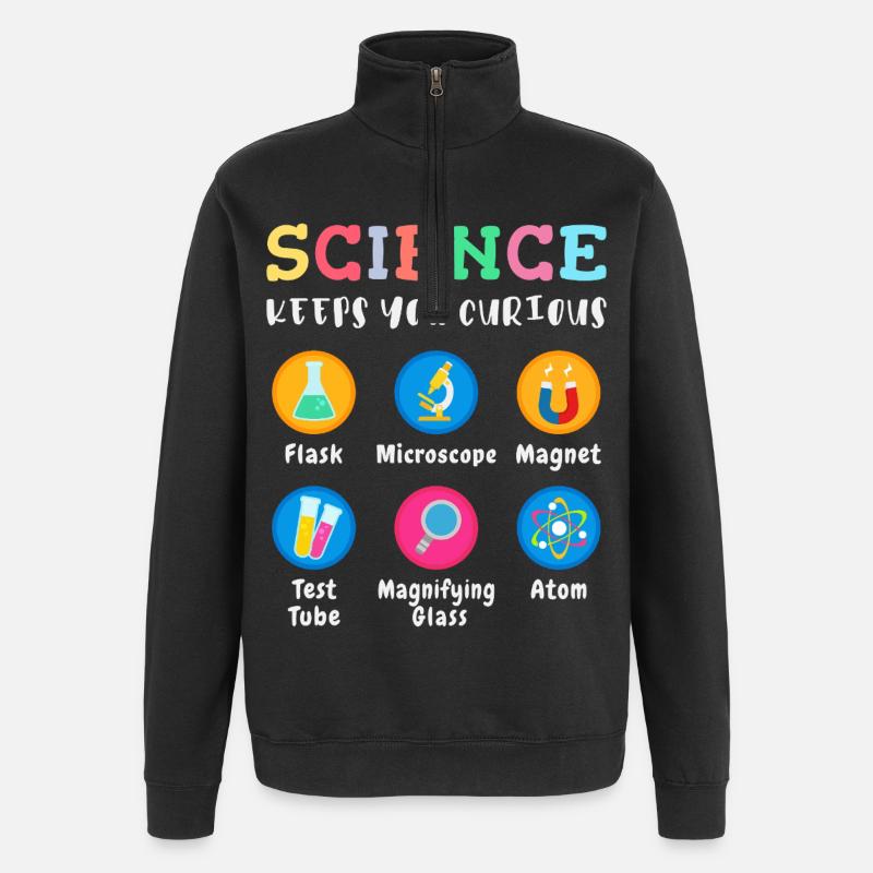 Wissenschaft macht neugierig - Quarter-Zip-Sweatshirt - Schwarz