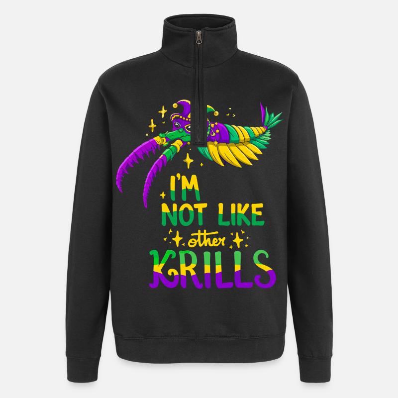Mardi Gras Crab - Quarter-Zip Sweatshirt - black