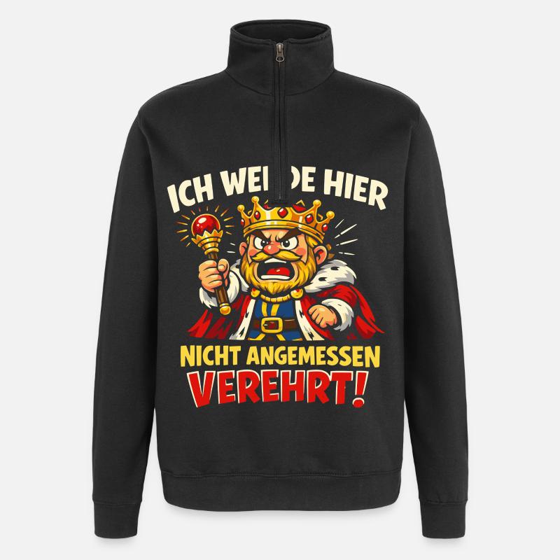 Not Adequately Revered King Saying - Quarter-Zip Sweatshirt - black