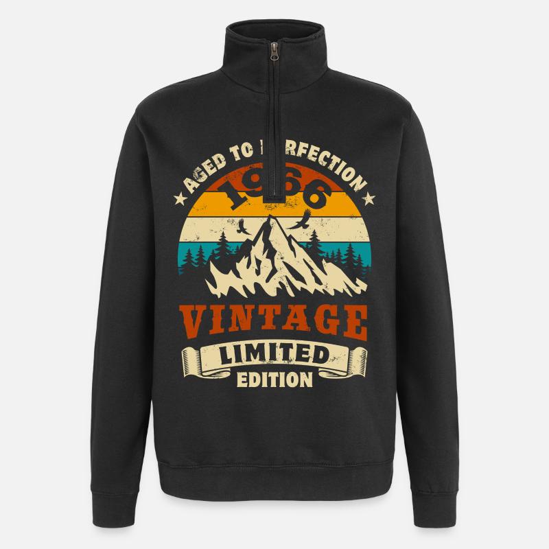 Édition limitée cadeau d’anniversaire 1966 - Sweat à zip 1/4 - noir