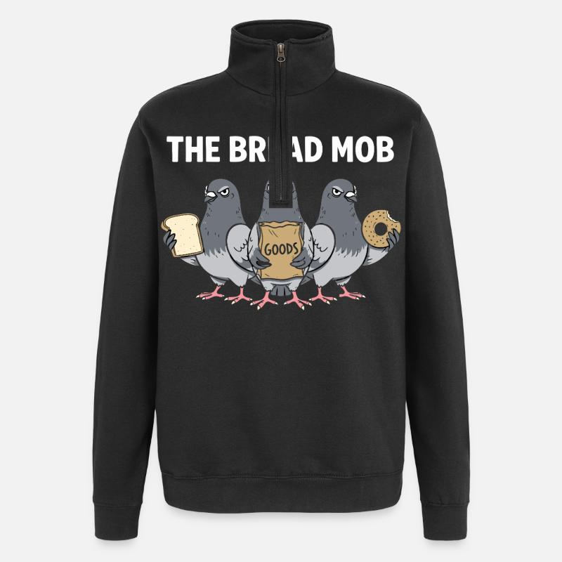 Tauben Mafia Vögel - Quarter-Zip-Sweatshirt - Schwarz