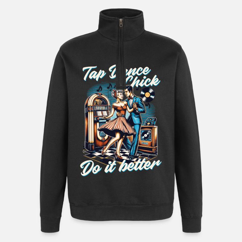 Stepptanz Stepptänzerin - Quarter-Zip-Sweatshirt - Schwarz