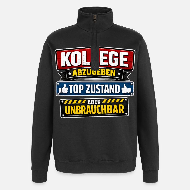 collègue - Sweat à zip 1/4 - noir