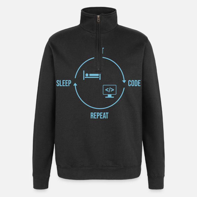 Eat Sleep Code Repeat - Programmer Cycle - Quarter-Zip Sweatshirt - black