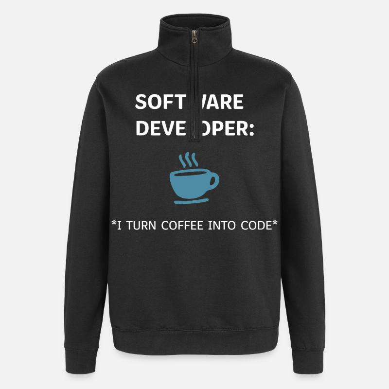 Software Developer - Coffee Edition - Quarter-Zip Sweatshirt - black