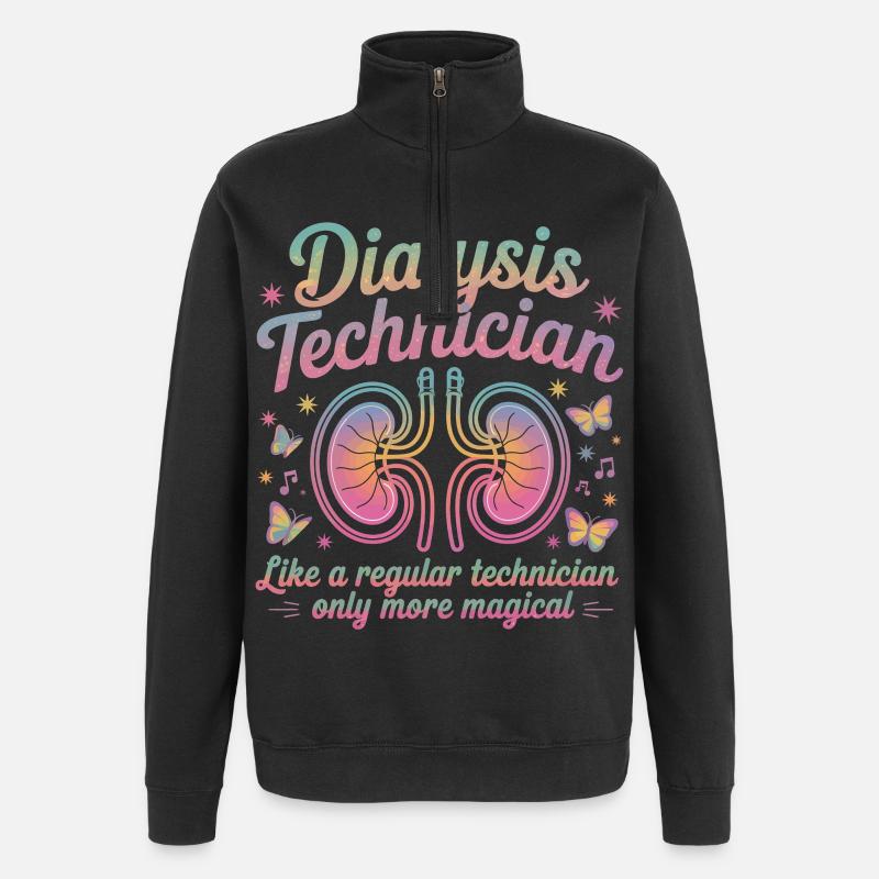 Dialysis technician: Magical pride - Quarter-Zip Sweatshirt - black