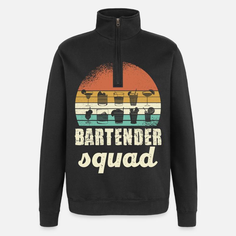 Barmans Squad Rétro - Sweat à zip 1/4 - noir