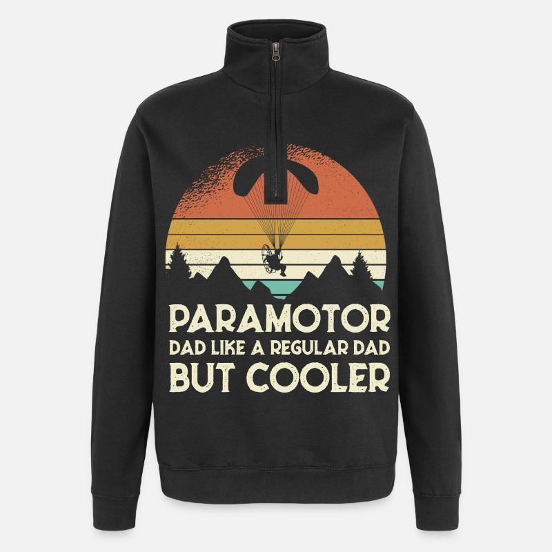 Paramoteur Papa Retro Sunset - Sweat à zip 1/4 - noir