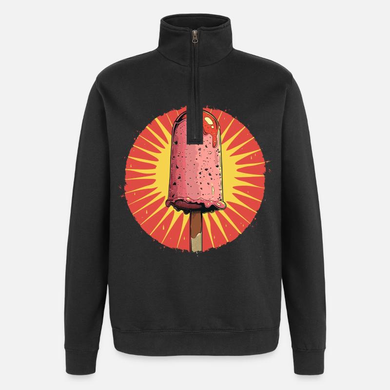 Graphique de glace - Sweat à zip 1/4 - noir