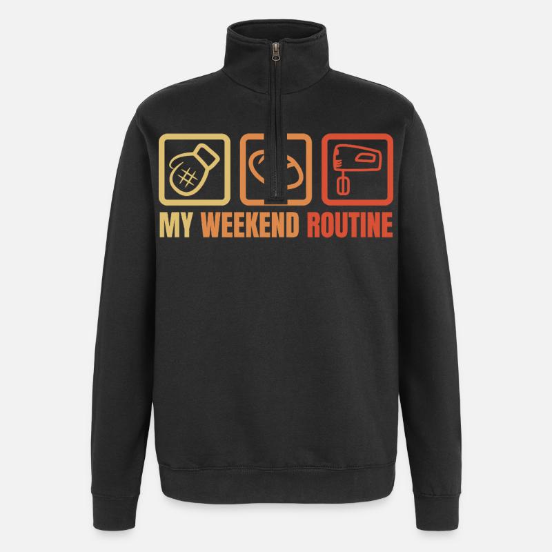 My Weekend Routine - Quarter-Zip Sweatshirt - black