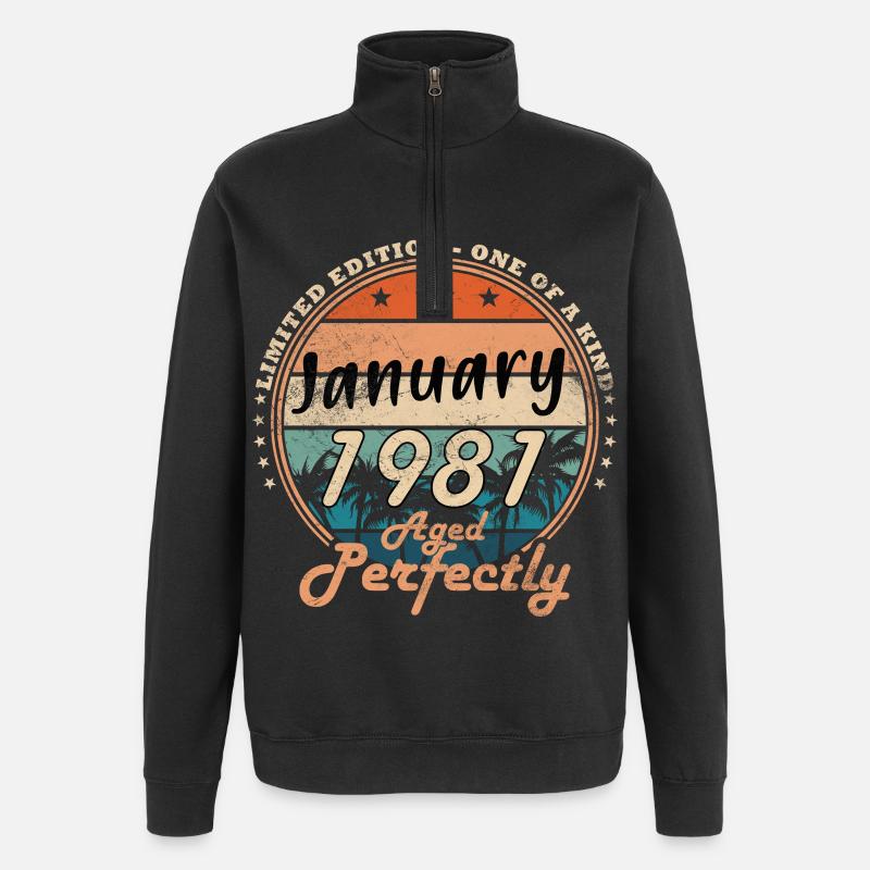 45e anniversaire Original janvier 1981 - Sweat à zip 1/4 - noir