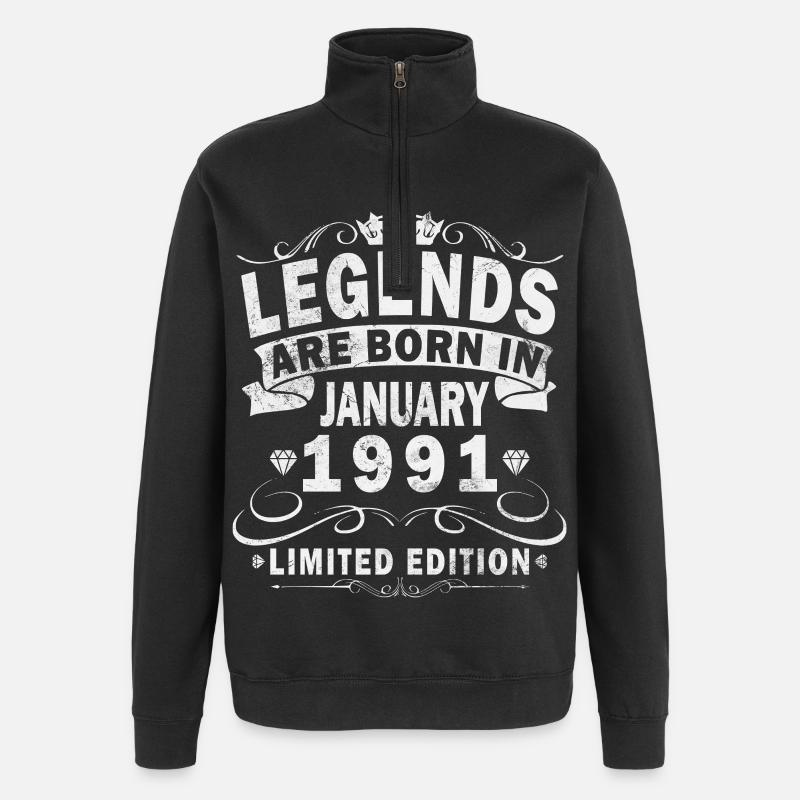 Légende du 35e anniversaire janvier 1991 - Sweat à zip 1/4 - noir