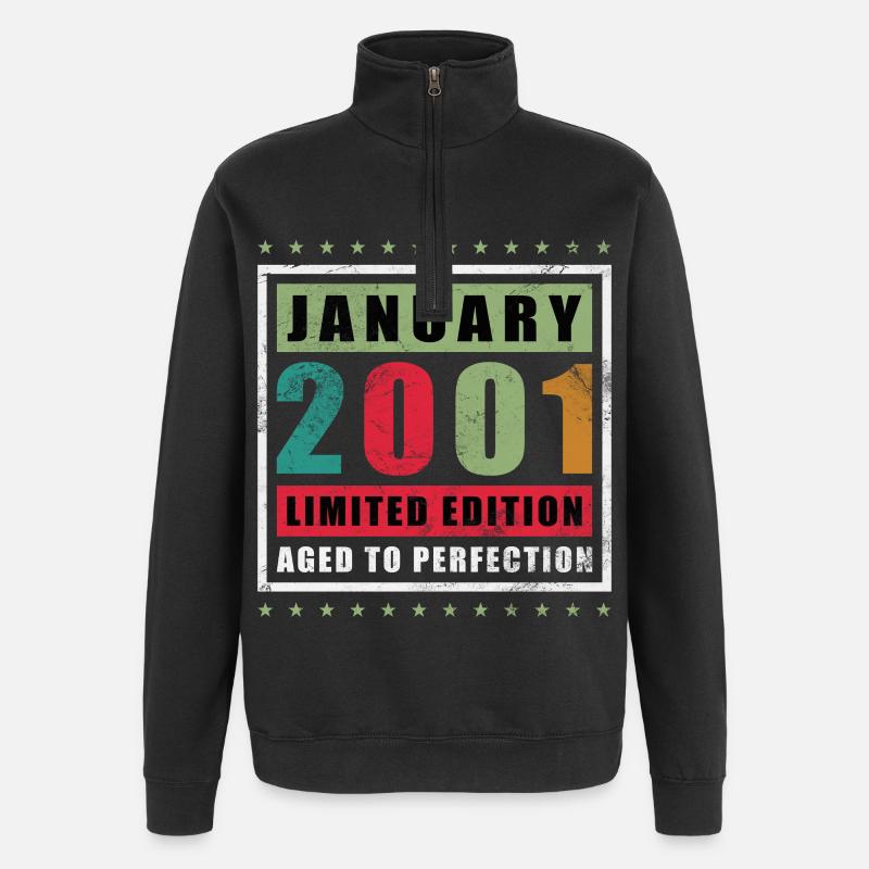 January 2001 Limited Edition Aged - Quarter-Zip Sweatshirt - black