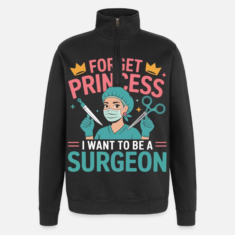 Ich will Chirurgin werden - Quarter-Zip-Sweatshirt - Schwarz