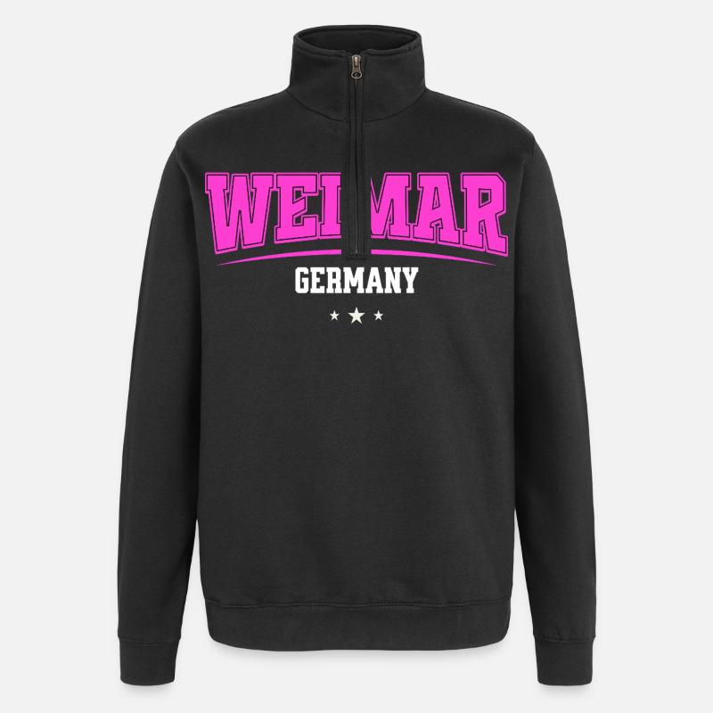 Weimar Germany Pink Retro Logo - Quarter-Zip Sweatshirt - black