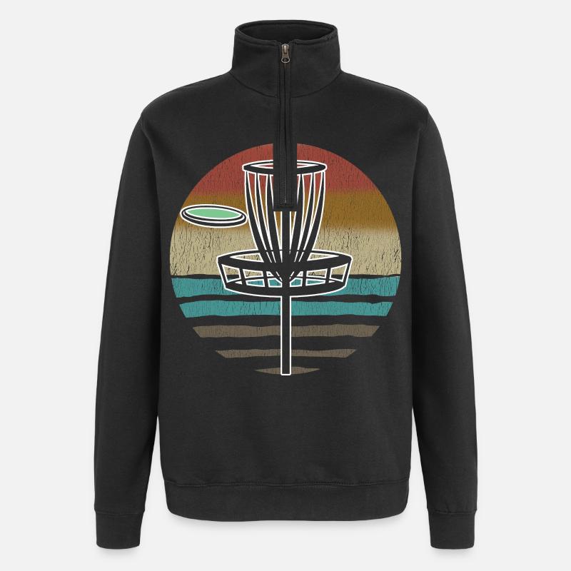 Disc Golf Sunset  - Quarter-Zip Sweatshirt - black