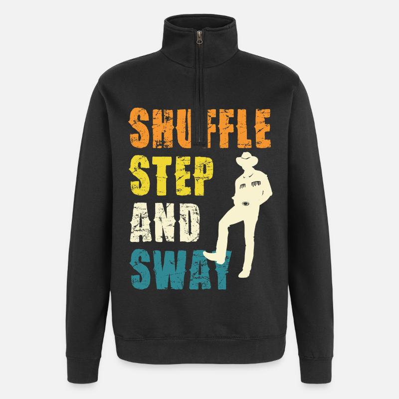 Shuffle Step and Sway - Quarter-Zip Sweatshirt - black