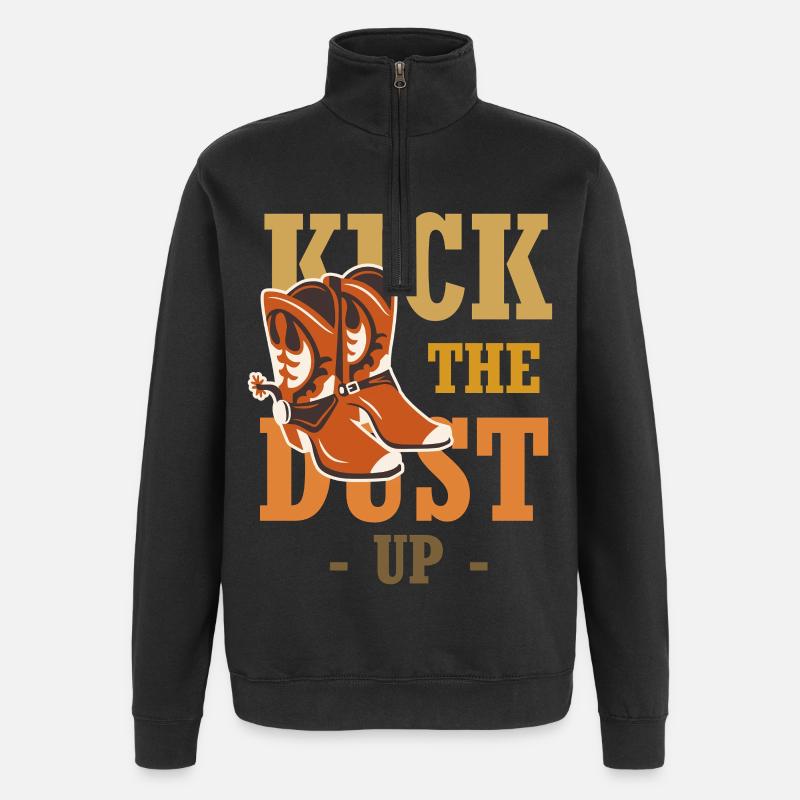 Dust on your boots – Western Boot - Quarter-Zip Sweatshirt - black