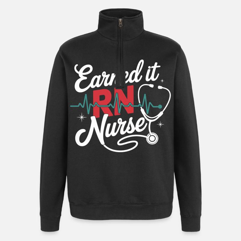 Earned it RNurse - Quarter-Zip Sweatshirt - black