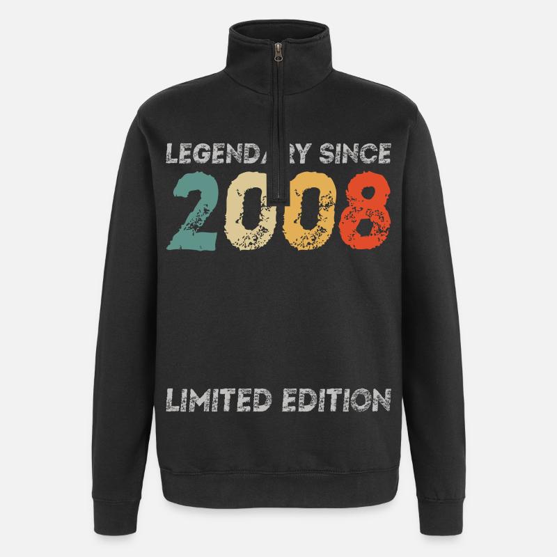 18e anniversaire Légendaire depuis 2008 - Sweat à zip 1/4 - noir