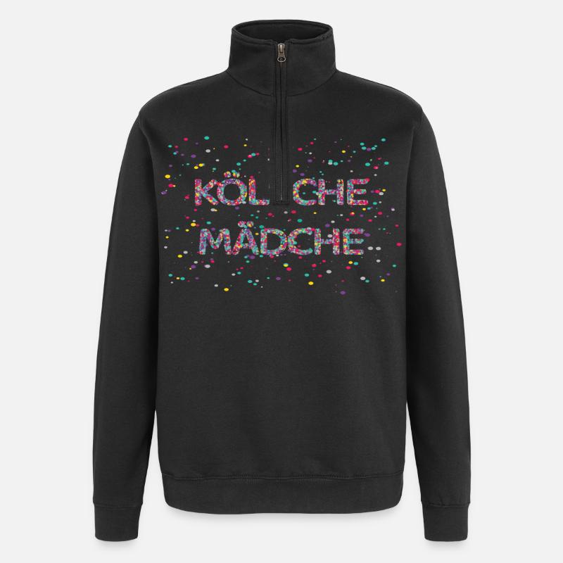Kölsche Mädche Fasching Karneval Konfetti Kostüm - Quarter-Zip-Sweatshirt - Schwarz