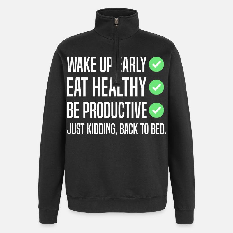 Funny New Year's Resolution - Quarter-Zip Sweatshirt - black