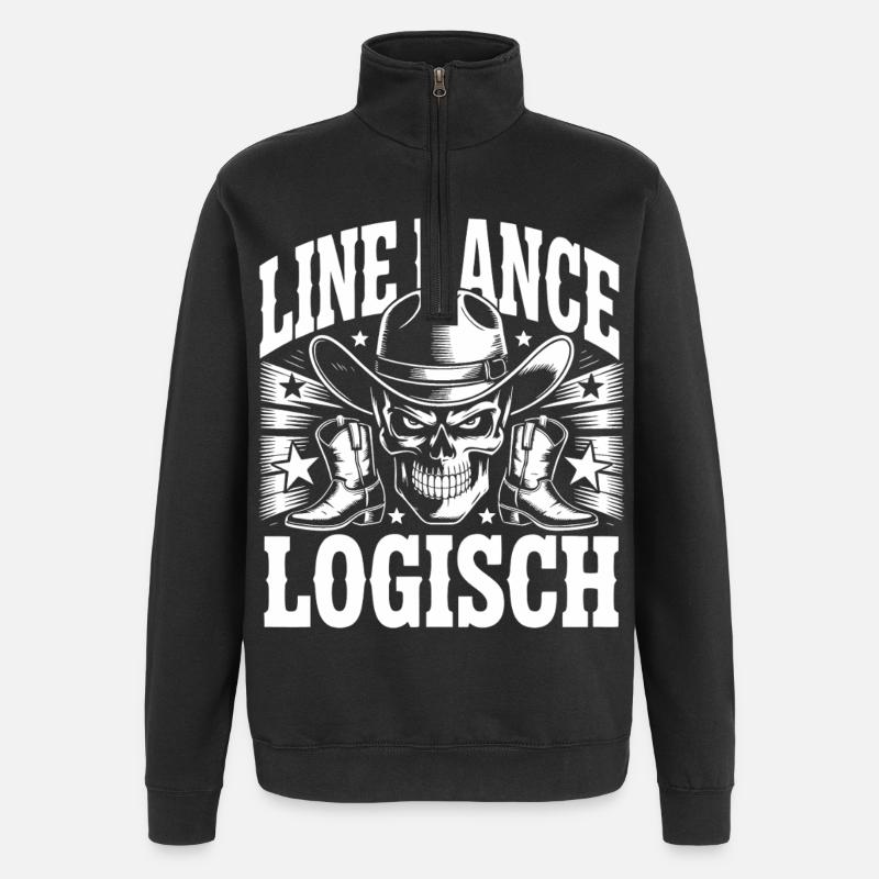 Line Dance Skull Western Boots - Quarter-Zip Sweatshirt - black