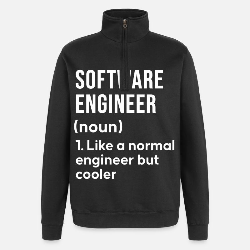 Software Engineer Spruch Shirt - Quarter-Zip-Sweatshirt - Schwarz