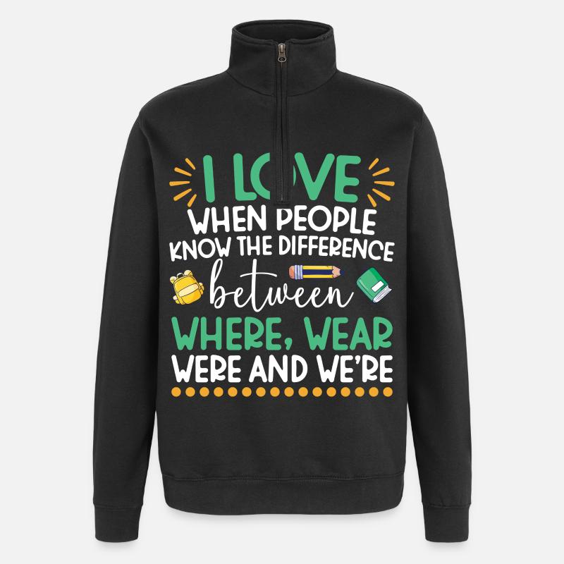 ELA-Lehrerwertschätzung Englisch Sprachkunst - Quarter-Zip-Sweatshirt - Schwarz