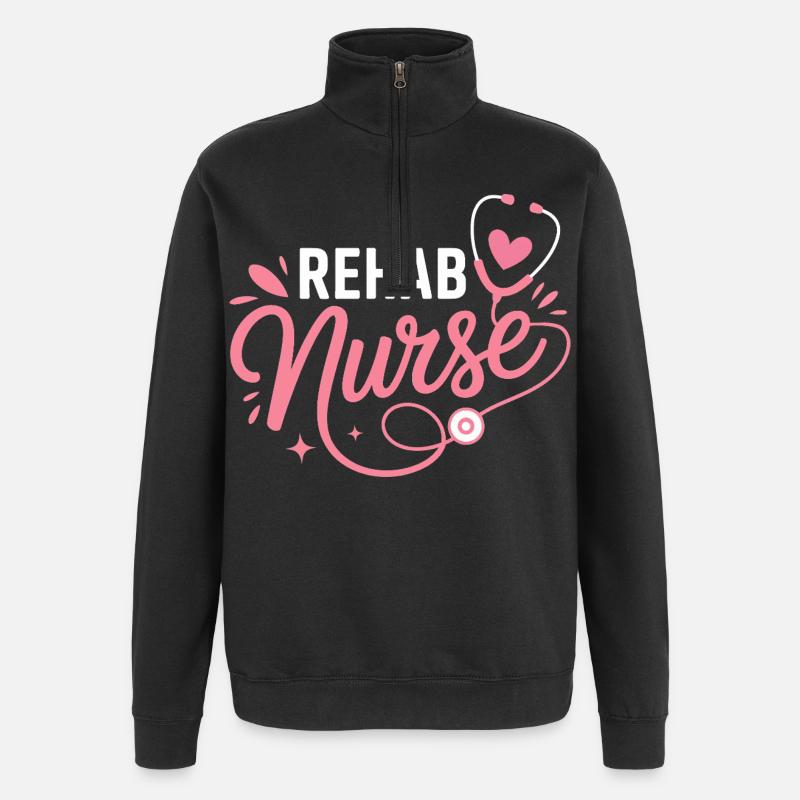 Reha Nurse Stethoskop-Design - Quarter-Zip-Sweatshirt - Schwarz