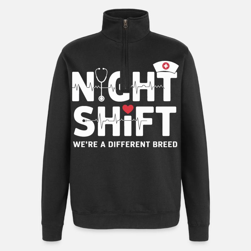 NachtSchicht Herzpfleger – Different Breed - Quarter-Zip-Sweatshirt - Schwarz