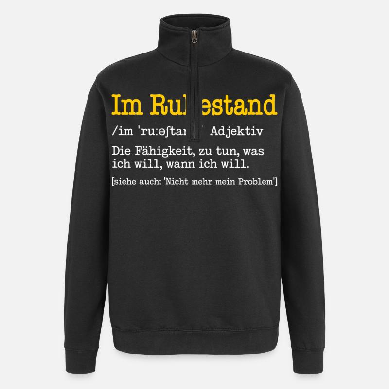 Retired Definition Funny Retiree Gift - Quarter-Zip Sweatshirt - black
