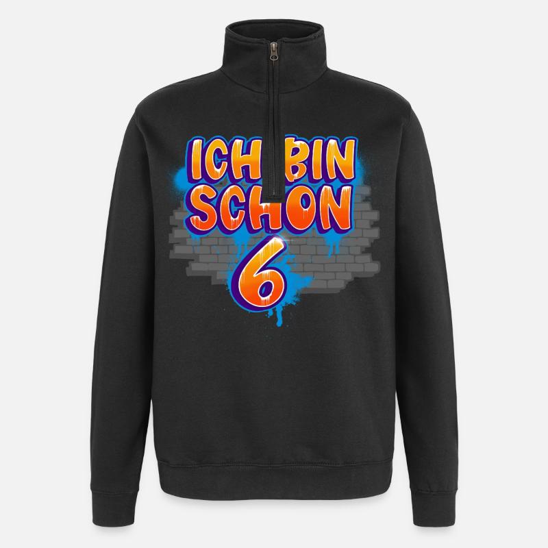 Graffiti du 6e anniversaire - Sweat à zip 1/4 - noir