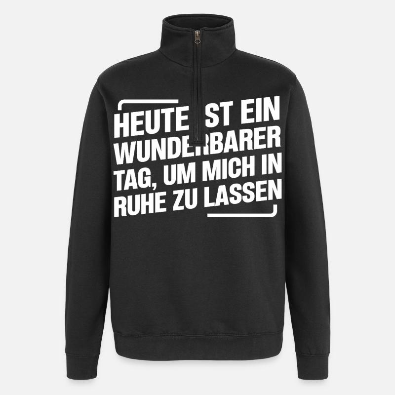 Laisse-moi tranquille, ne m’énerve pas - Sweat à zip 1/4 - noir